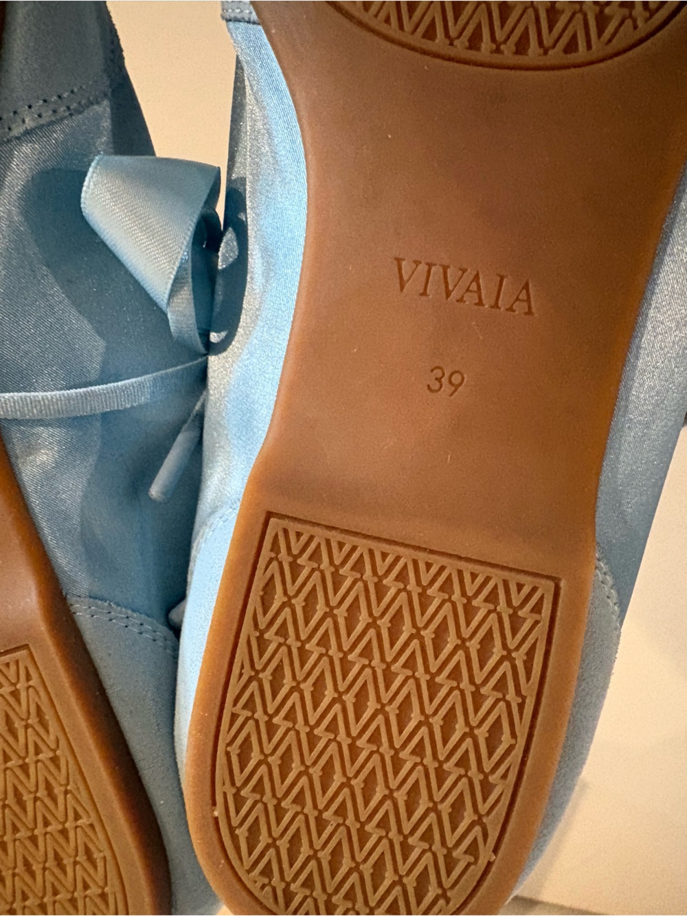 Vivaia || Square-Toe Lace-Up Sneakerina Cristina Satin Blue 39 US 8 - Picture 8 of 9